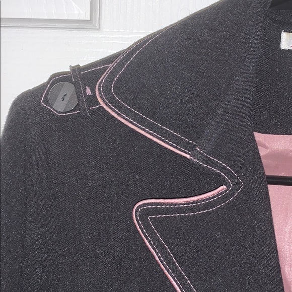 Jendo women’s blazer - charcoal grey / pink - Picture 5 of 9